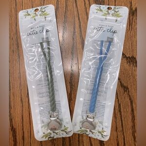 Ryan & Rose Silicone Roper Cutie Clip Olive & Stream 0M+ NEW, Set Of 2 Clips